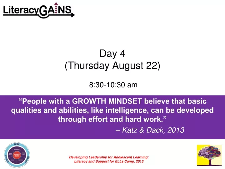 day 4 thursday august 22