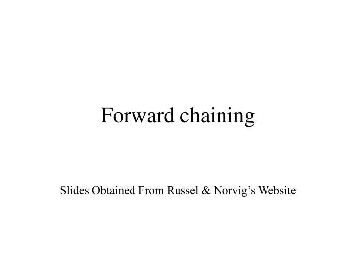 forward chaining