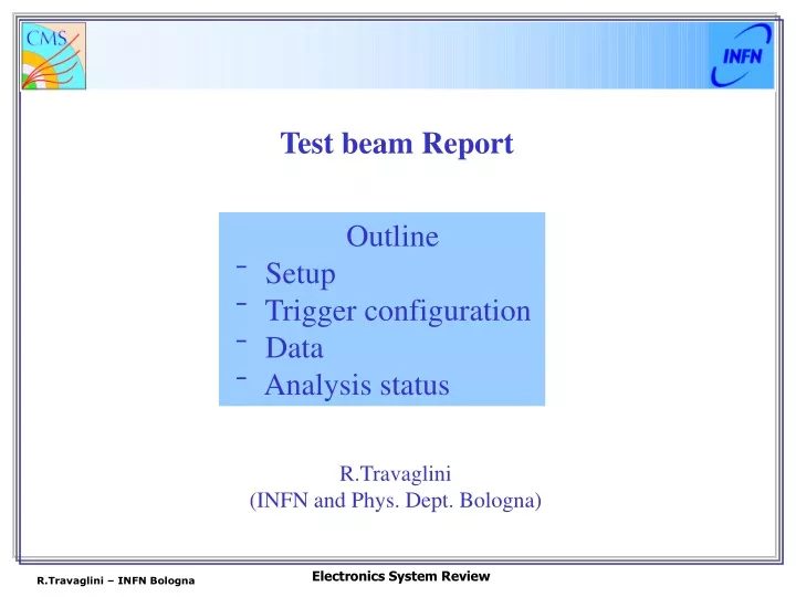 test beam report