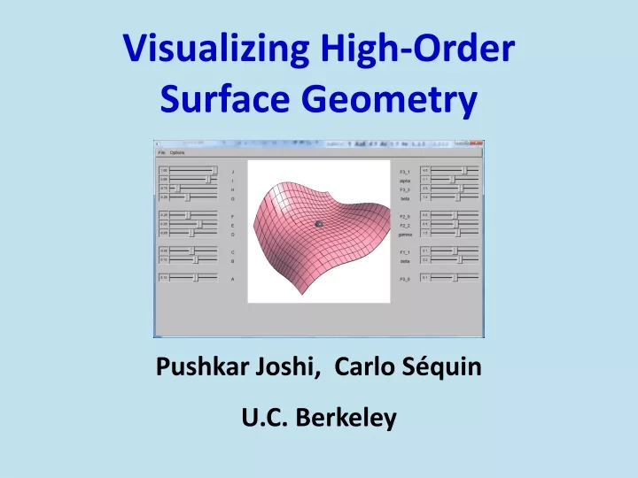 visualizing high order surface geometry