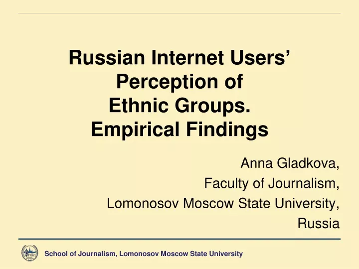 russian internet users perception of ethnic groups empirical findings