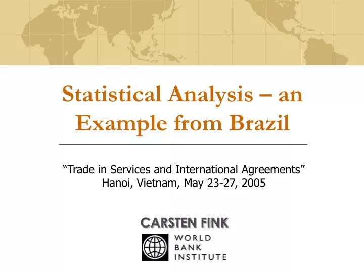 statistical analysis an example from brazil