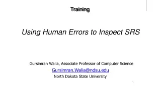 Using Human Errors to Inspect SRS