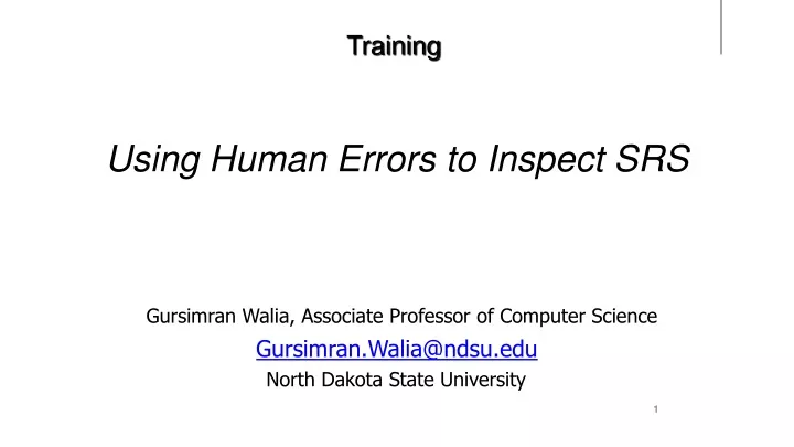 using human errors to inspect srs