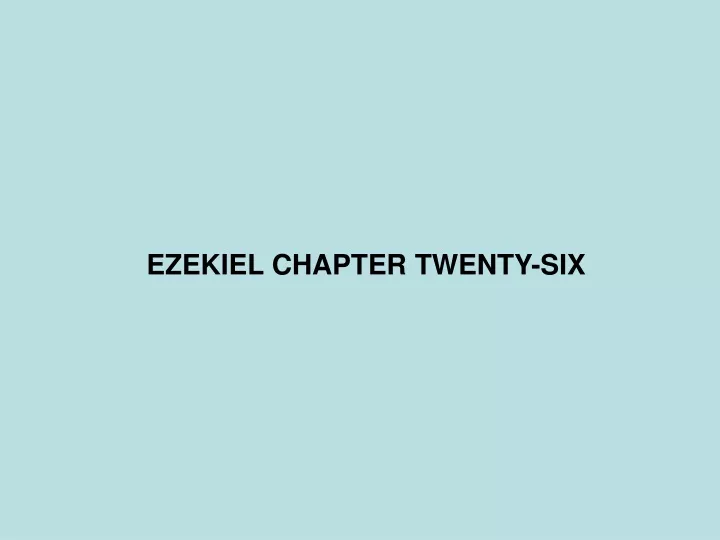 ezekiel chapter twenty six