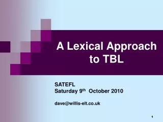A Lexical Approach to TBL