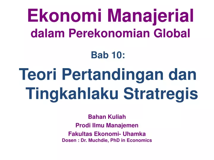 ekonomi manajerial dalam perekonomian global