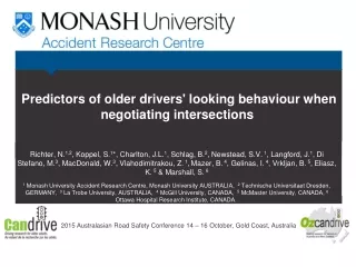 Predictors of older drivers' looking behaviour when negotiating intersections