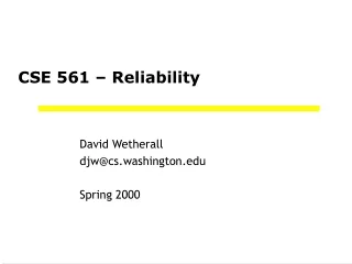 CSE 561 – Reliability