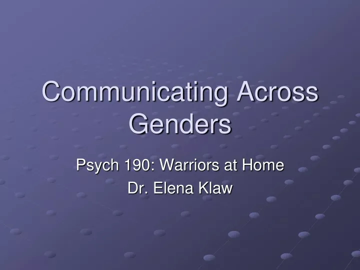 communicating across genders
