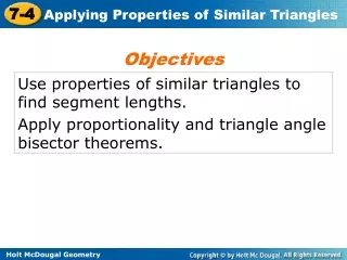 Use properties of similar triangles to find segment lengths.