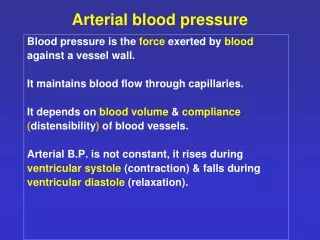 Arterial blood pressure