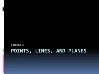 Points, Lines, and Planes