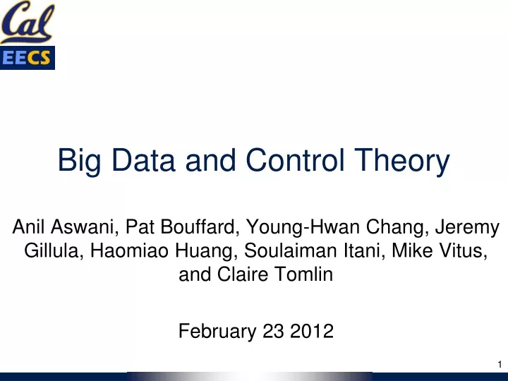 big data and control theory