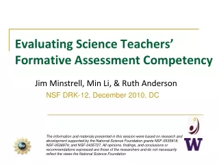 Evaluating Science Teachers’ Formative Assessment Competency