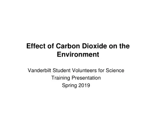 Effect of Carbon Dioxide on the  Environment