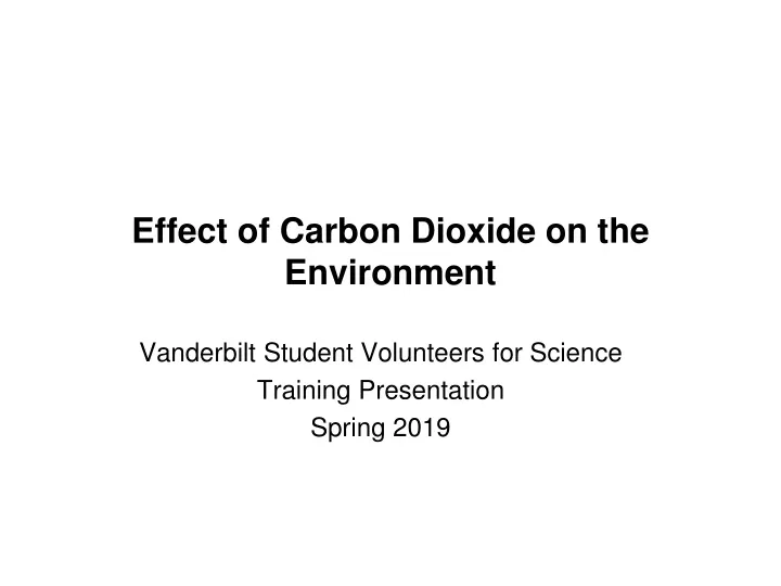 effect of carbon dioxide on the environment