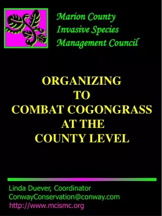 Marion County  Invasive Species  Management Council