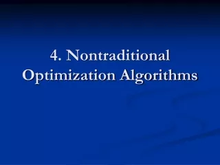 4. Nontraditional Optimization Algorithms