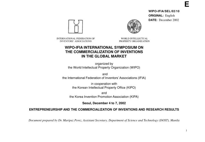 wipo ifia international symposium
