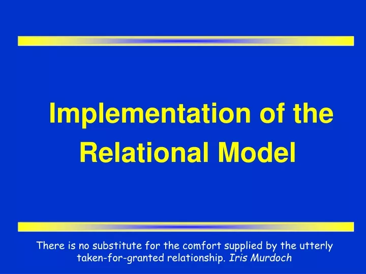 implementation of the relational model