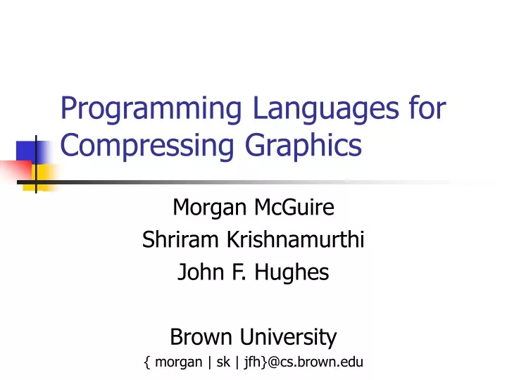programming languages for compressing graphics