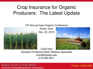 Crop Insurance for Organic Producers:  The Latest Update