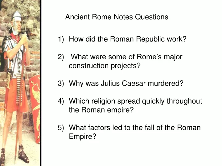 ancient rome notes questions