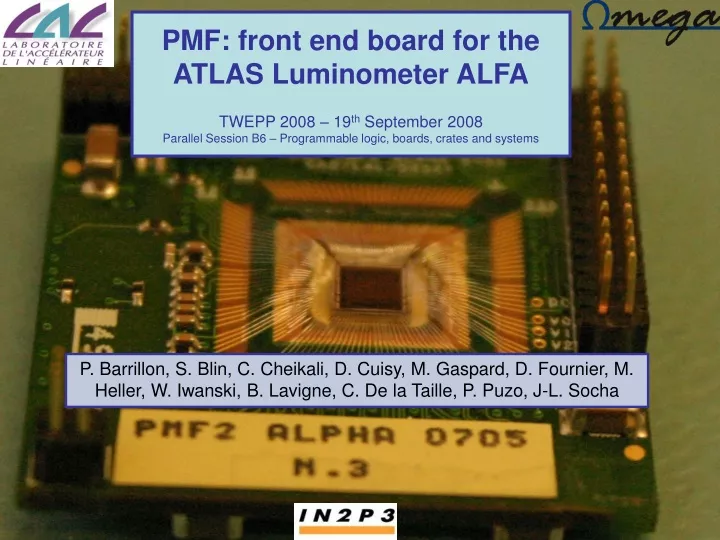 pmf front end board for the atlas luminometer