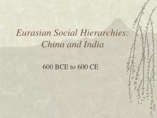 Eurasian Social Hierarchies: China and India