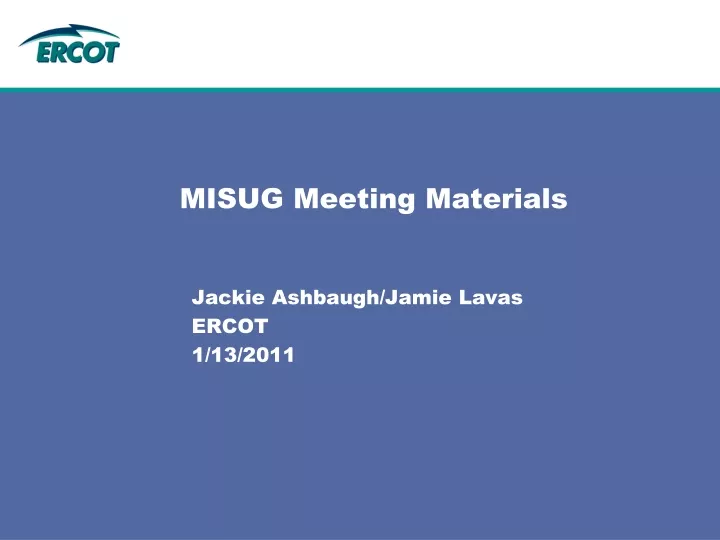 misug meeting materials