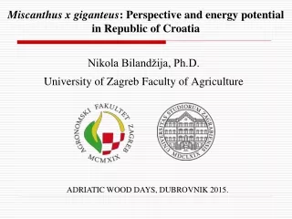 Miscanthus x giganteus : Perspective and energy potential in Republic of Croatia