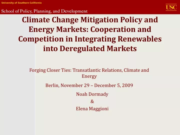 climate change mitigation policy and energy