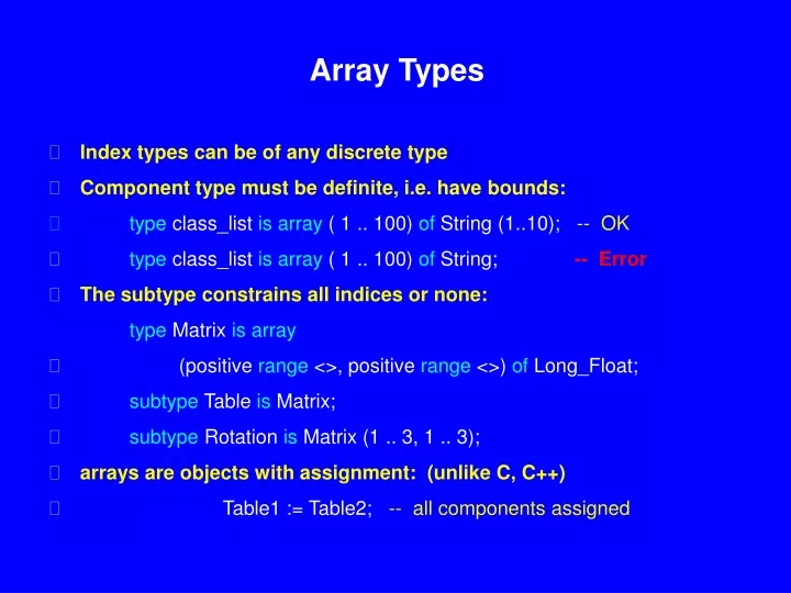 array types