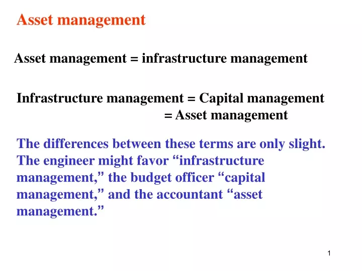 asset management