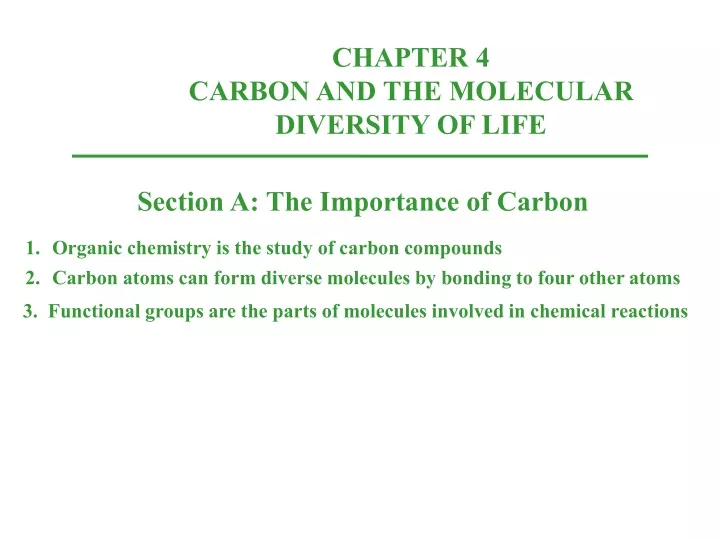 chapter 4 carbon and the molecular diversity