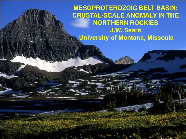 mesoproterozoic belt basin crustal scale anomaly