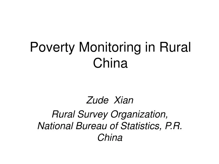 poverty monitoring in rural china
