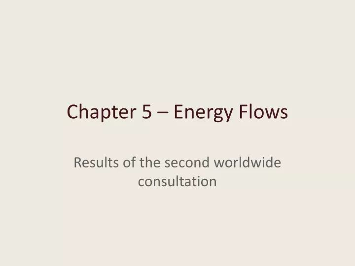 chapter 5 energy flows