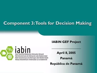 Component 3: Tools for Decision Making