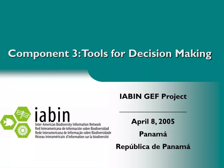 component 3 tools for decision making