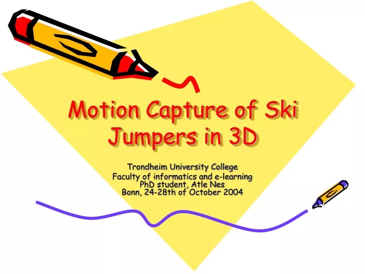 motion capture of ski jumpers in 3d