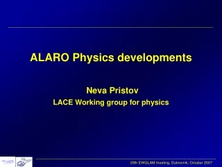ALARO Physics developments