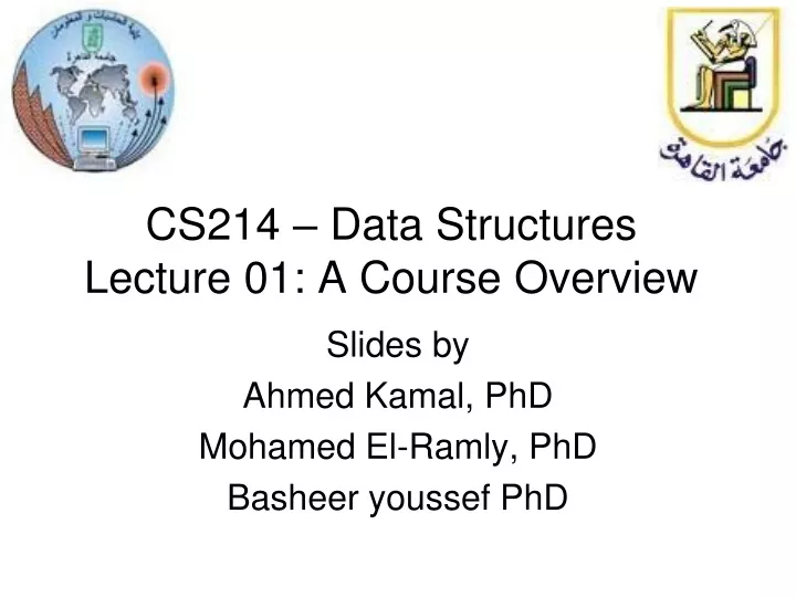 cs214 data structures lecture 01 a course overview