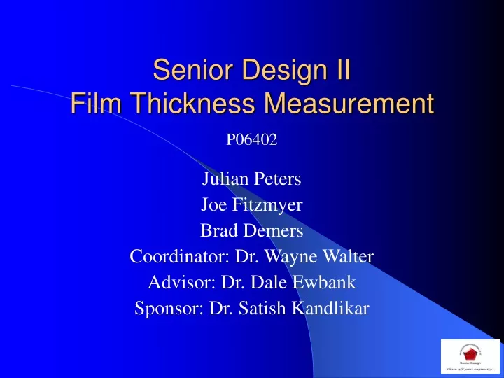 senior design ii film thickness measurement