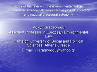 Vicky  Karageorgou Assistant Professor in European Environmental Law