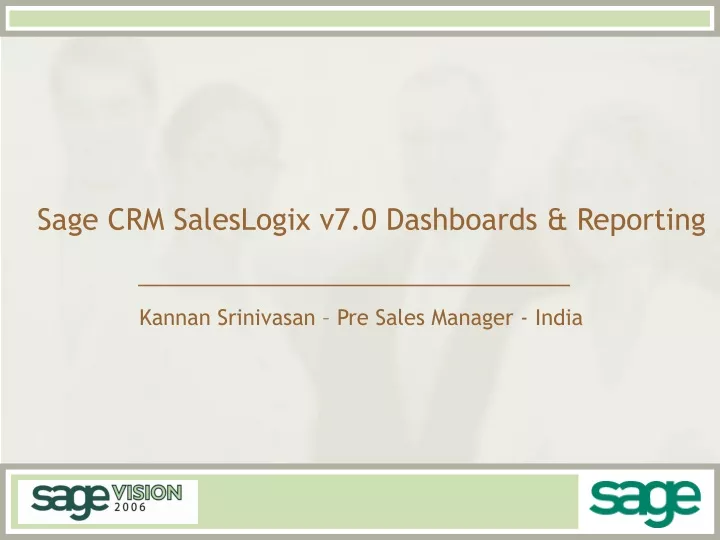 sage crm saleslogix v7 0 dashboards reporting