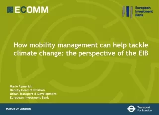 How mobility management can help tackle climate change: the perspective of the EIB