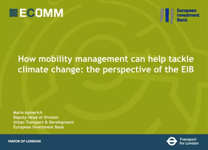 how mobility management can help tackle climate
