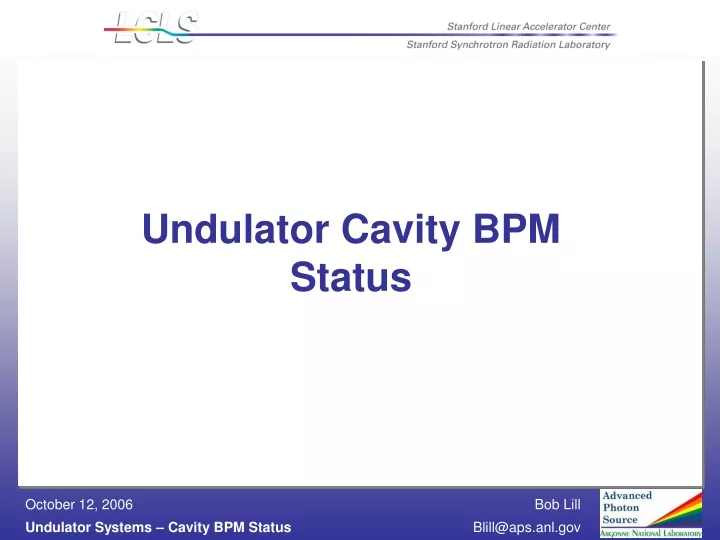undulator cavity bpm status